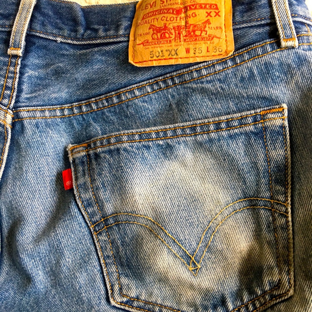 Worn Levi 501 jeans